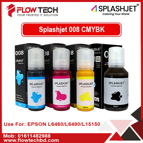 Splashjet 008 Compatible Refill Pigment Ink for Epson L15150, L15160, L15140, L6490, L6460 Printer